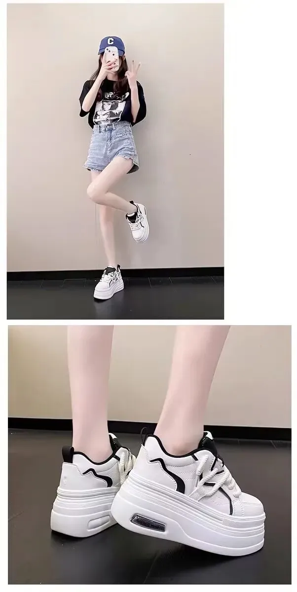 Matsu Semelle épaisse Bout rond Papa Augmenter la hauteur Confort Sofess Loisirs Tendance rétro Polyvalent Chaussures de planche à la mode_voghion.com