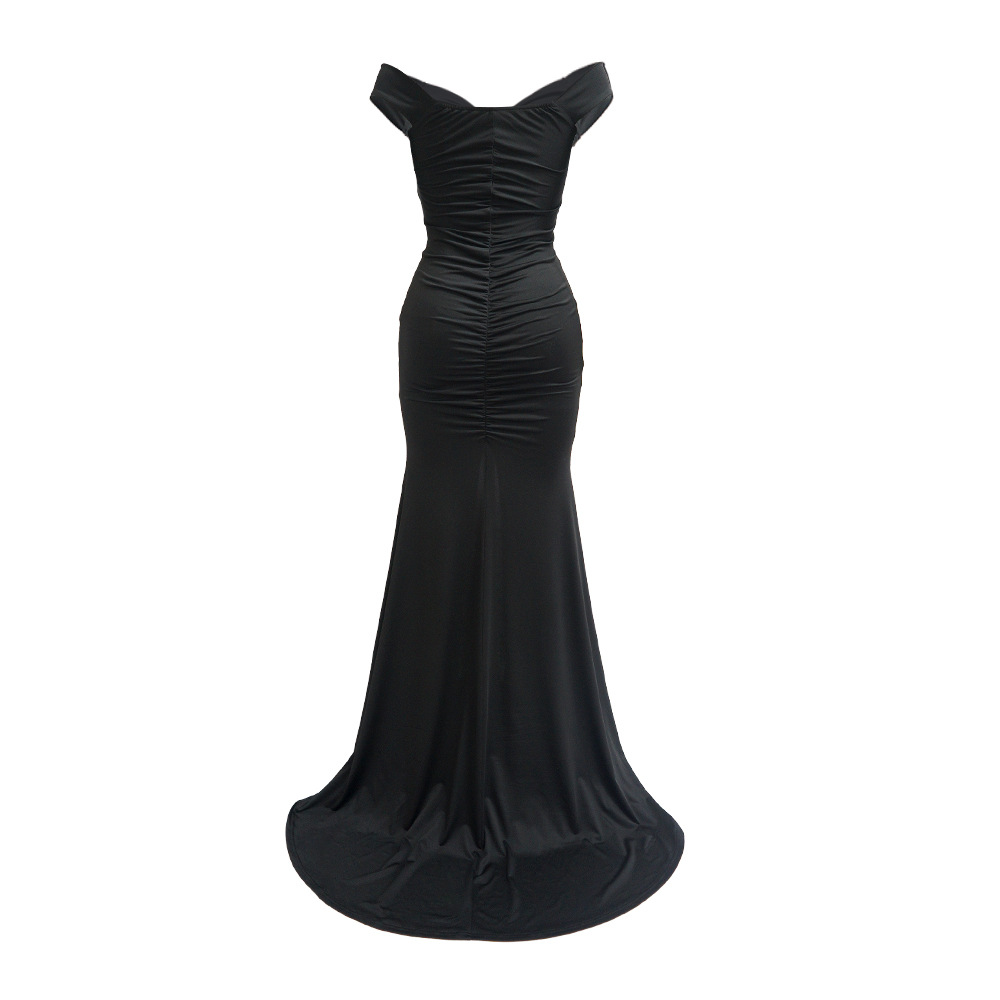 Damenkleid Mit V-ausschnitt One-shoulder-stil Und Schlitz Sommer_voghion.com