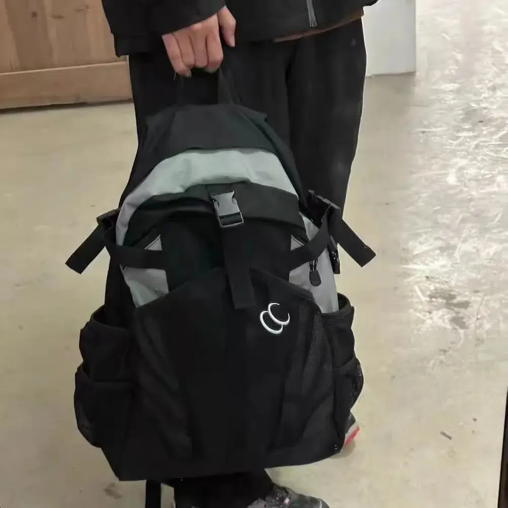 Casual Patchwork Backpack Contrast Colour Vintage School Bag_voghion.com