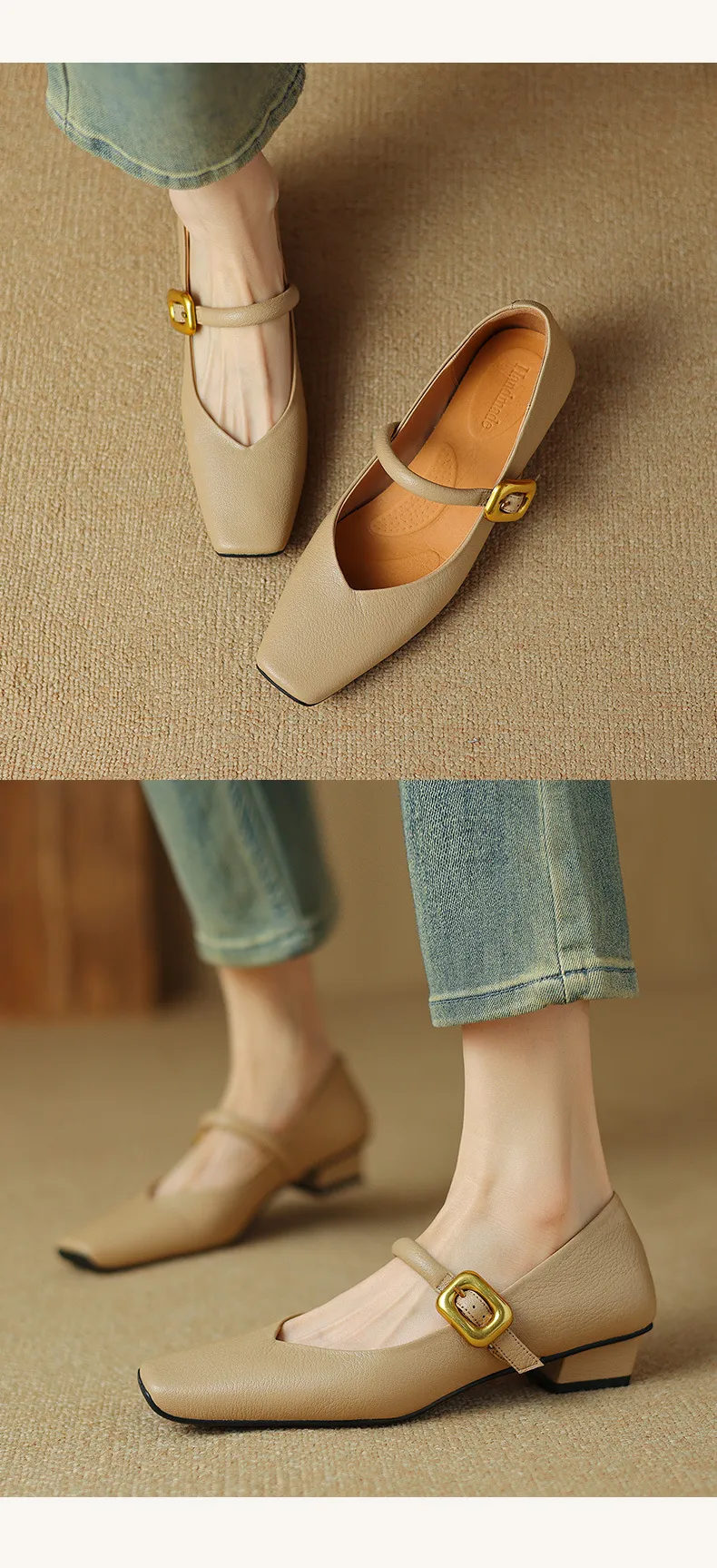 Pantofole in pelle con punta da donna 2024 nuove pantofole estive con tacco alto e suole morbide_voghion.com