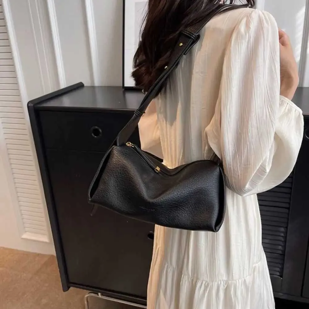 Borsa a tracolla con motivo lichee di grande capacità, tinta unita, stile coreano, PU, Dumpg, cuscino per la mamma, Shoppin241210_voghion.com