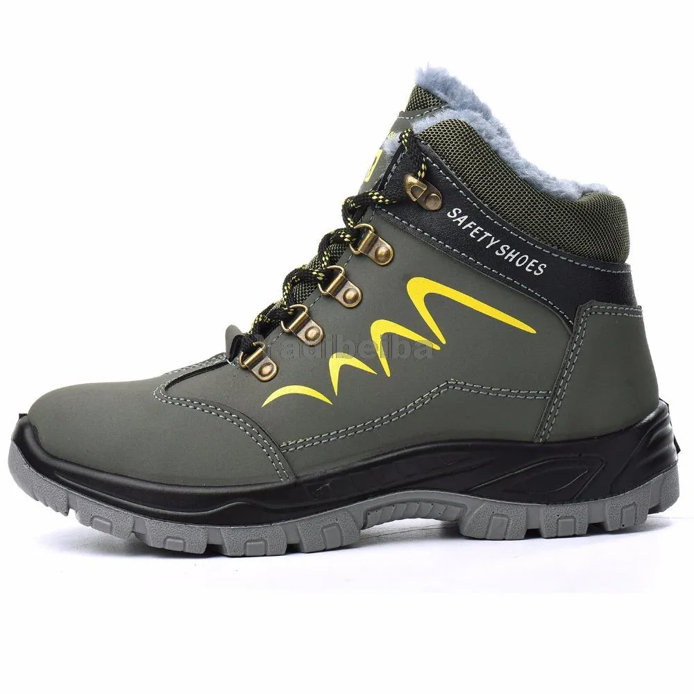 Für Sicherheit Wasserdichte Sicherheit Knöchel Schuhe Anti-smashing Stahl Kappe Kappe Winter Männer Bau Arbeit Stiefel a60c_voghion.com