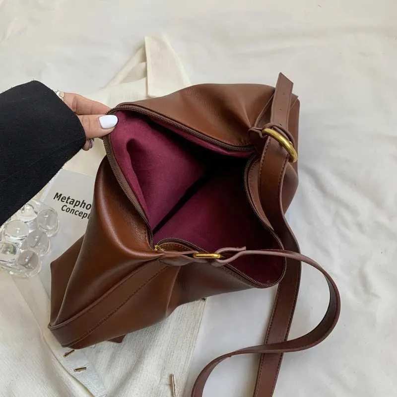 Lässige Schulter Mode Shopping Einfarbig Retro Große Designer Reißverschluss Damen Taschen Y241216_voghion.com