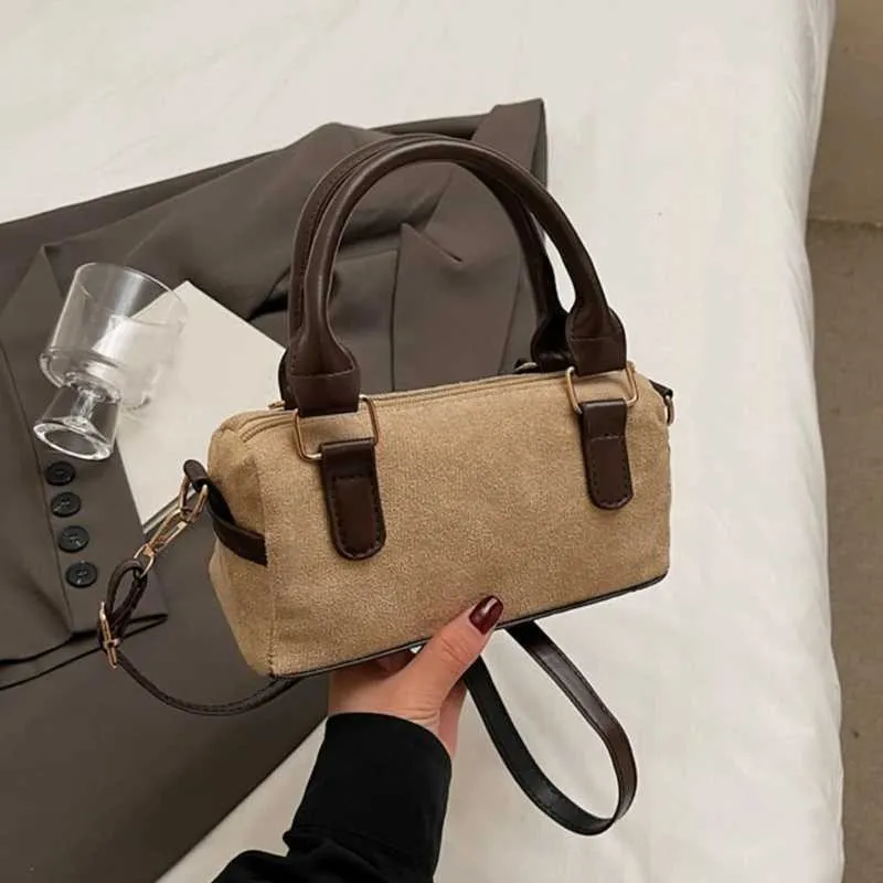 Borsa a tracolla retrò da donna, borsa alla moda in pelle PU con stili vintage, borsa a tracolla per uso in ufficio C241217_voghion.com
