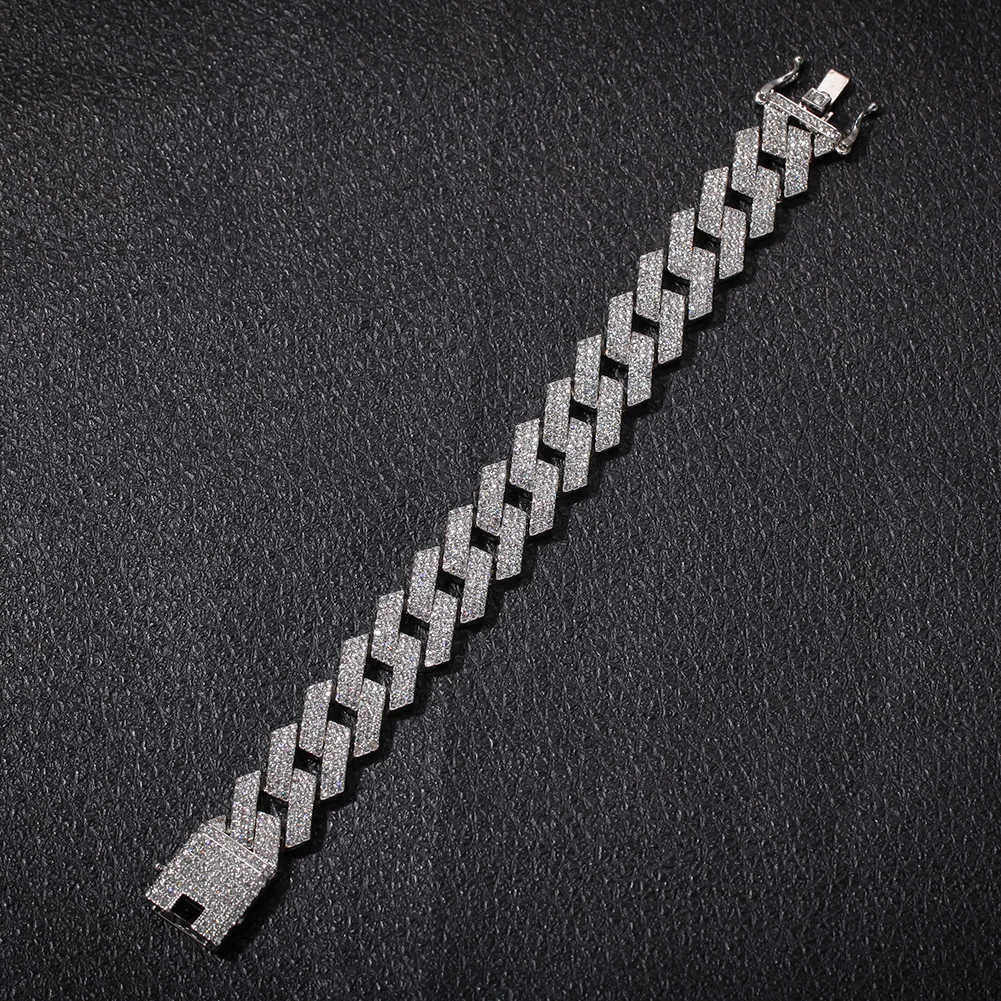 Bracelet cuban link iced out pour homme avec strass en strass_voghion.com