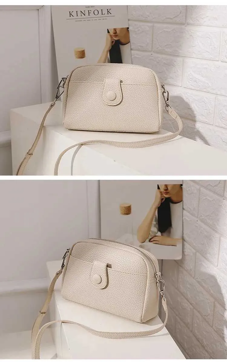 Borsa a tracolla da donna in pelle PU piccola quadrata casual versatile bella moda monospalla grande capacità_voghion.com