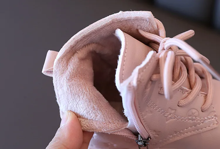 Botas altas de nieve de invierno para niños de moda 2024, zapatos de cuero para niños, lindas botas impermeables hasta los tobillos, botas cálidas para niñas, tallas para bebés_voghion.com
