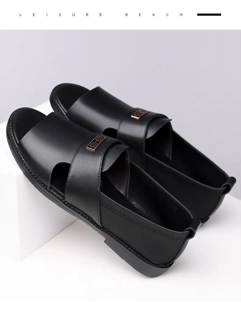 Men's Casual Leather Sandals For Beach And Summer Holidays_voghion.com