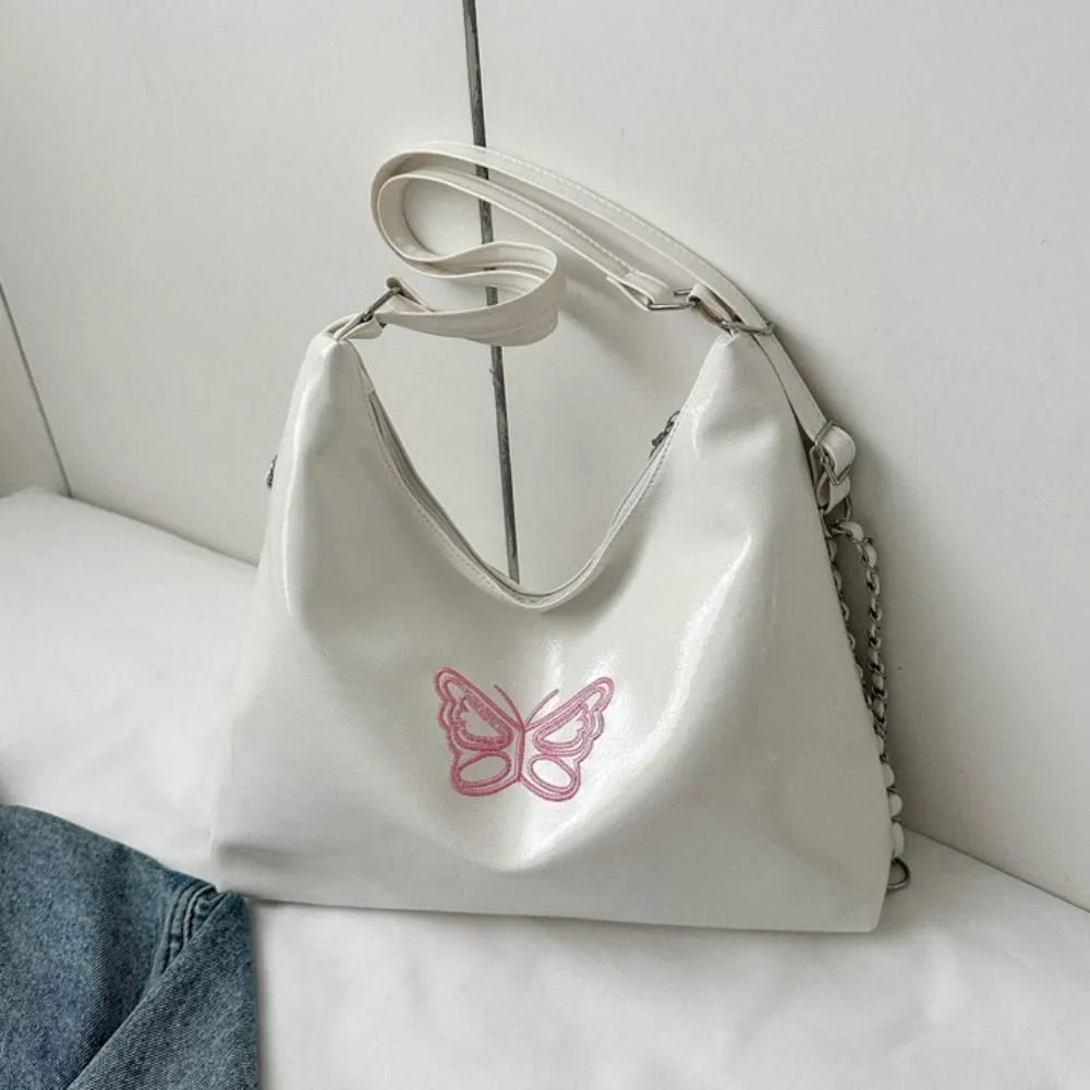 Multifunktionale PU-Lederkette Schultertasche Dual Purpose Korean Style All-Match Große Kapazität Einkaufstasche Geschenk_voghion.com