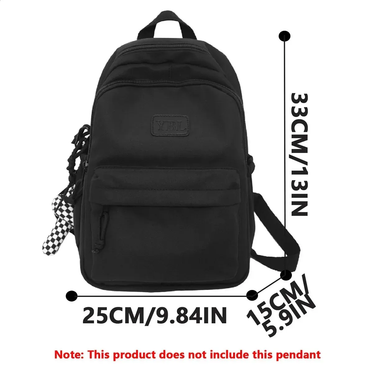 Large capacity casual waterproof nylon backpack fashionable elementary and middle school student bag 240820_voghion.com