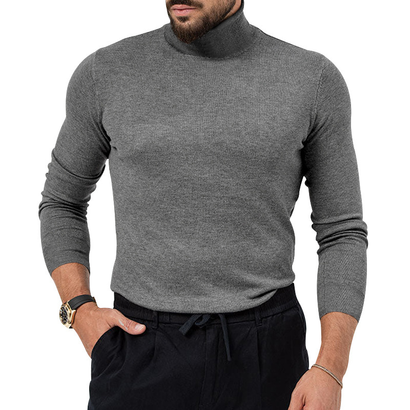 Underla camiseta de manga comprida para homens outono e inverno nova marca de moda jovem versátil simples gola alta_voghion.com