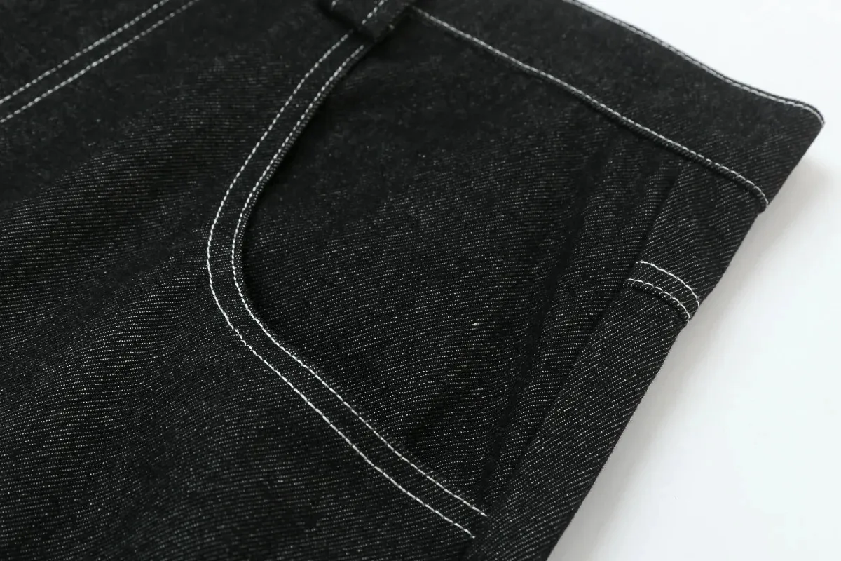 Büyük Boy Jorts Yazlık Kot Erkek Geniş Paça Bol Y2K Kot Şort 250118_voghion.com