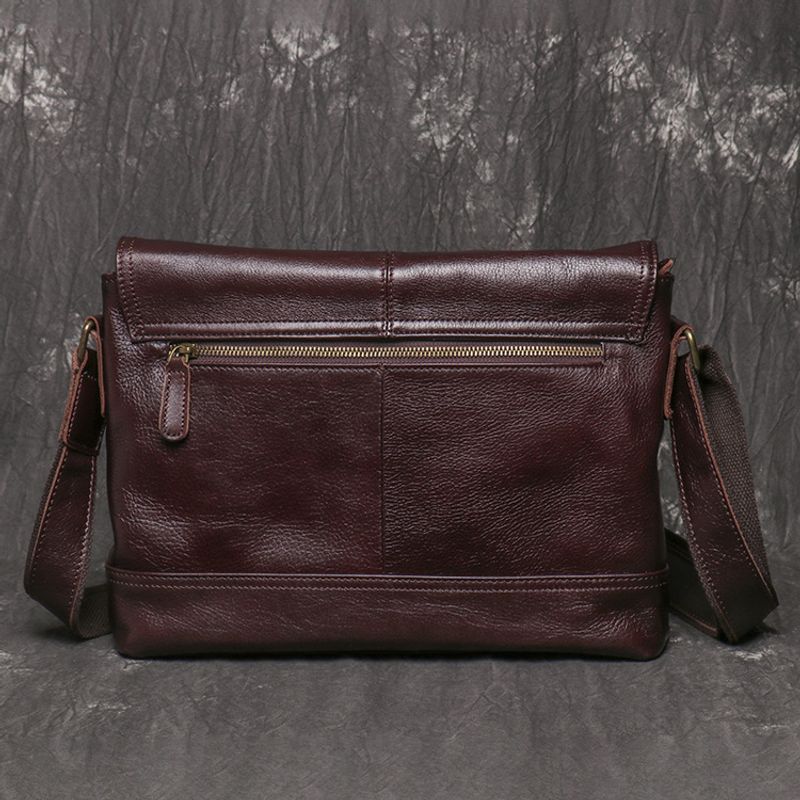 Neue Retro-Umhängetasche Leder für Herren, Umhängetasche aus Crazy Horse-Leder, große A4-Aktentasche, modisch, neutral_voghion.com