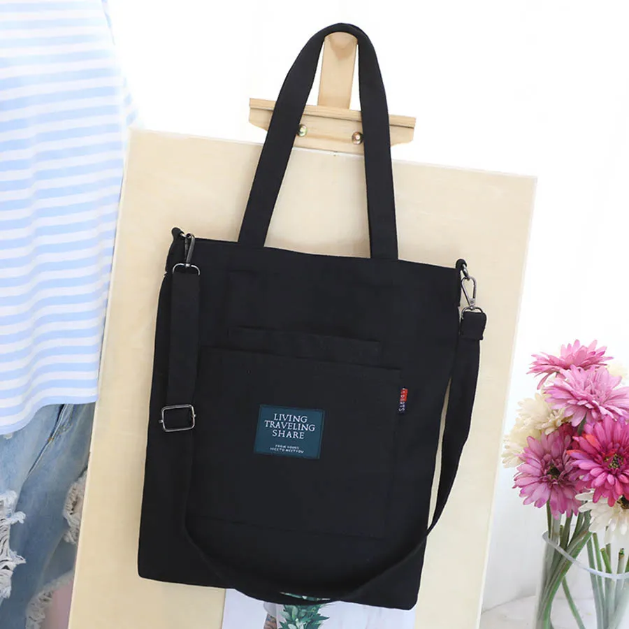 Kordelzug Frauen Handtaschen Große Kapazität Canvas Tasche Vintage Reißverschluss Klappe Schulter Messenger Umhängetaschen Beutel Bolsos_voghion.com