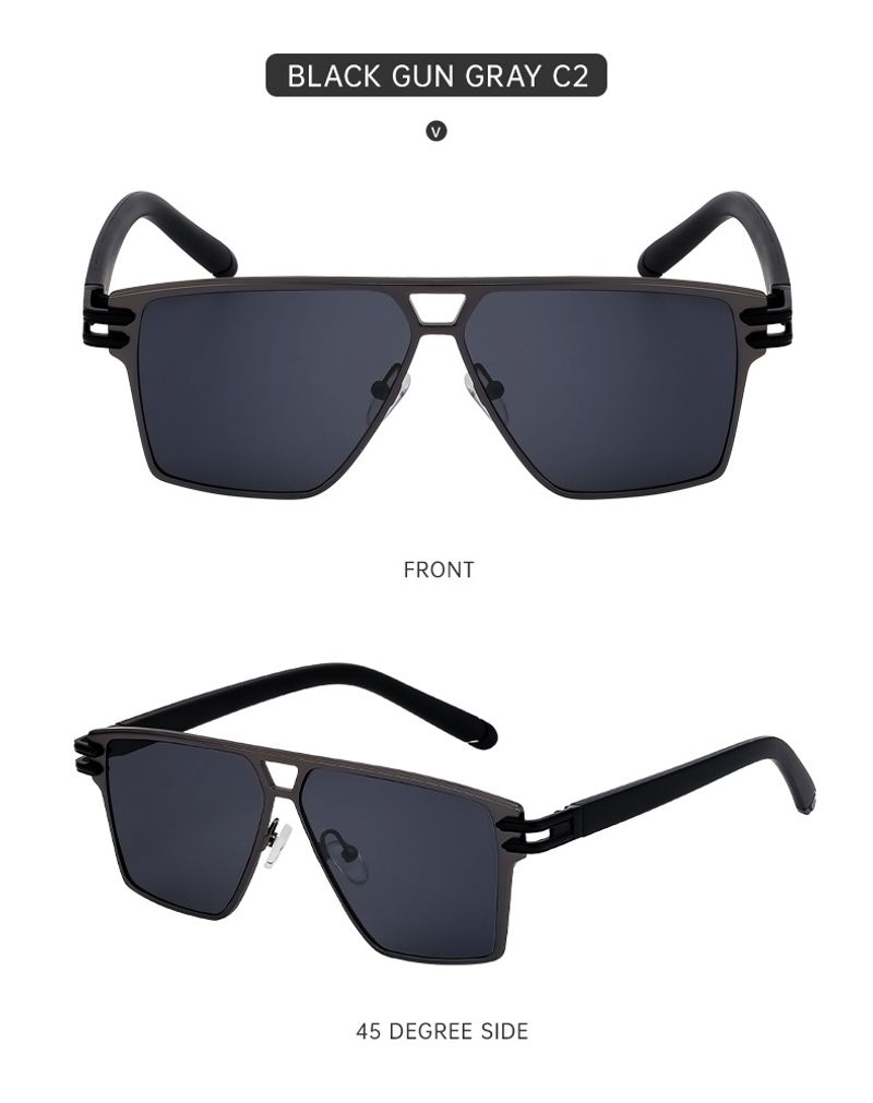 Stylish Square-framed Vintage High-grade Sunglasses For Men_voghion.com