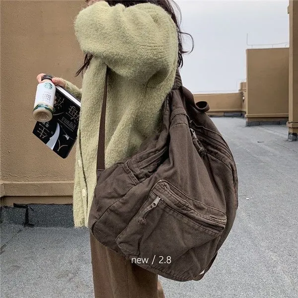 Vintage Backpack For Canvas Women Rucksack Zipper Casual Medium-Capacity Preppy Style Female Bag_voghion.com