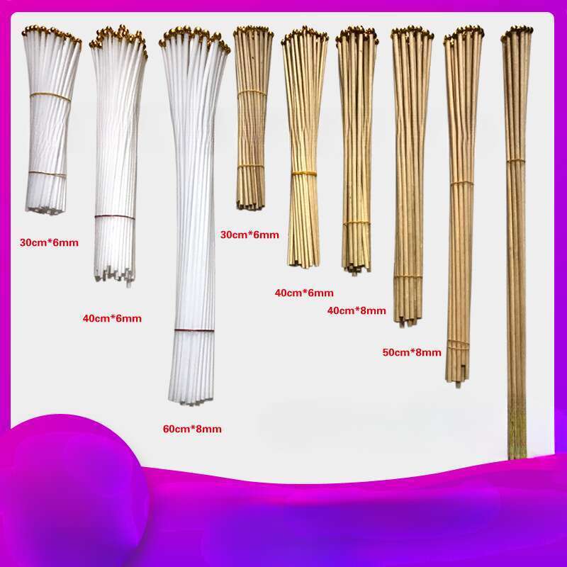 Drapeau publicitaire en plastique blanc à manivelle de 30 cm avec mât pivotant en bois et bambou_voghion.com