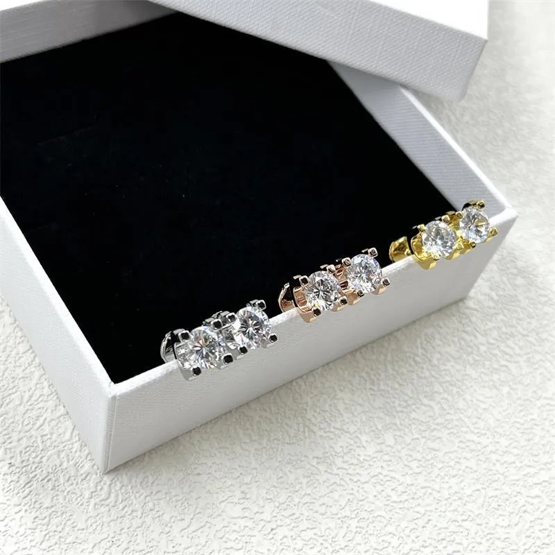 Collane con ciondolo in cristallo di zircone CZ quadrato 3D con diamanti per donne, orecchini in oro rosa con marchio automobilistico_voghion.com