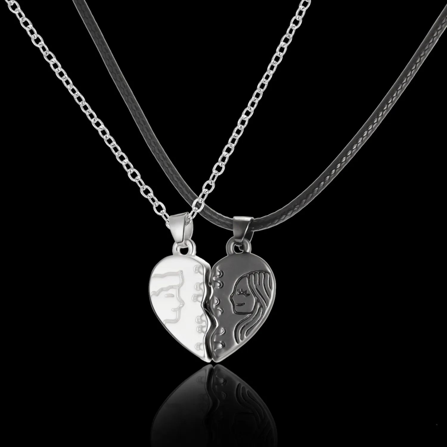 Collane con ciondolo 2 pezzi/paio Catena regolabile Collana coppia Cuore Magnete Attrarre Uomini Donne Gioielli matrimonio San Valentino_voghion.com