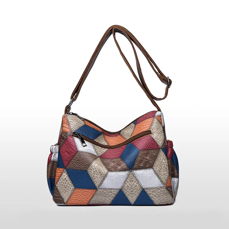 Borsa a tracolla da donna in pelle PU, borsa da donna di alta qualità, patchwork, stile nazionale, borsa a tracolla da donna_voghion.com