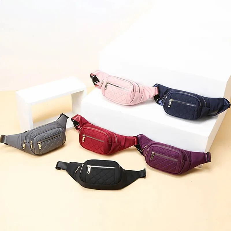 Borsa a tracolla da donna in tessuto di nylon impermeabile con cintura, borsa a tracolla, borsa da petto, moda femminile, marsupio, borsa a banana, borsa a tracolla 240815_voghion.com