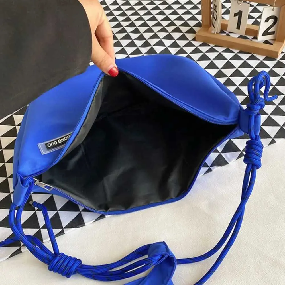 Half-moon Nylon Crossbody Bag Large Capacity Shoulder Bag Solid_voghion.com