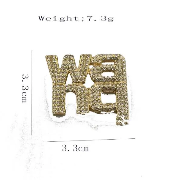 Spilla semplice con lettere, spilla da donna, spilla con strass di cristallo, per feste di nozze, accessori per gioielli in metallo_voghion.com
