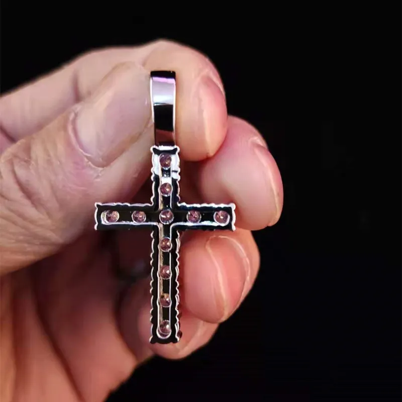 Anheng Halskjeder Menn Kvinner Hip Hop Cross Halskjede Med 4mm Zircon Tennis Kjede Iced Out Bling HipHop Smykker Mote_voghion.com
