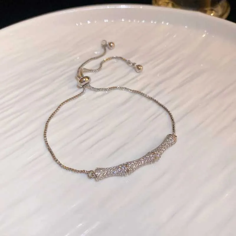 Rhinestone Crystal Bracelet Bamboo Joint Bangle For Wedding Jewelry_voghion.com