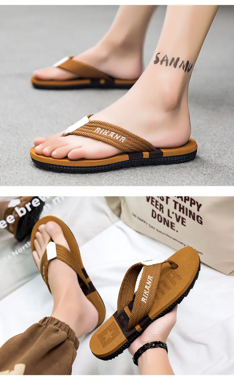 Men's Flip Flops Comfortable Beach Sandals Fashionable Footwear_voghion.com