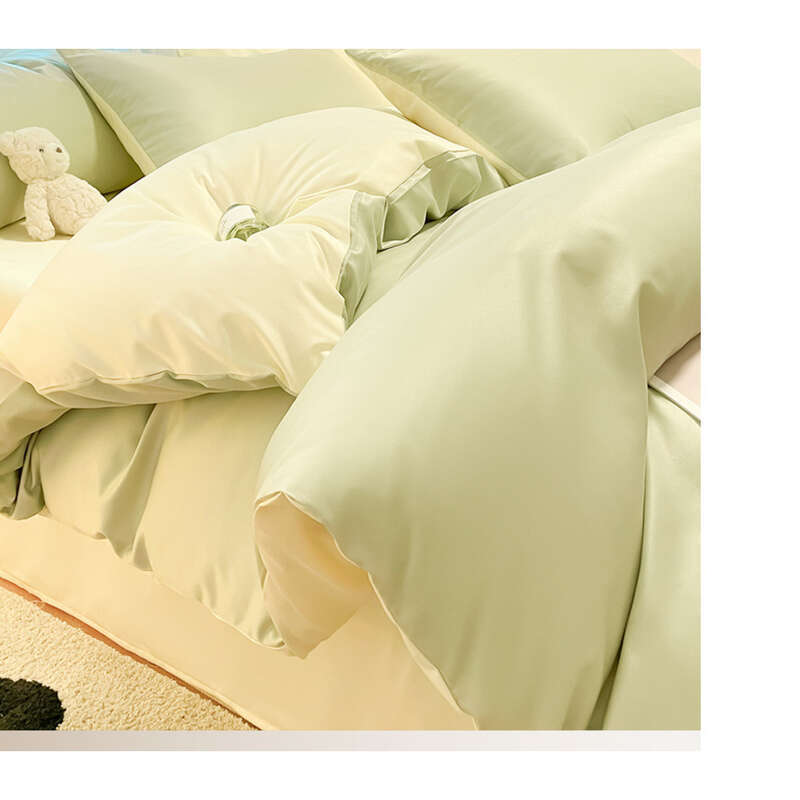 Summer Washable Four Piece Set, Ice Silk, Summer Cool Comforter Set, Silk Free Sheets, Sheet Styles, Dorm Bed,_voghion.com