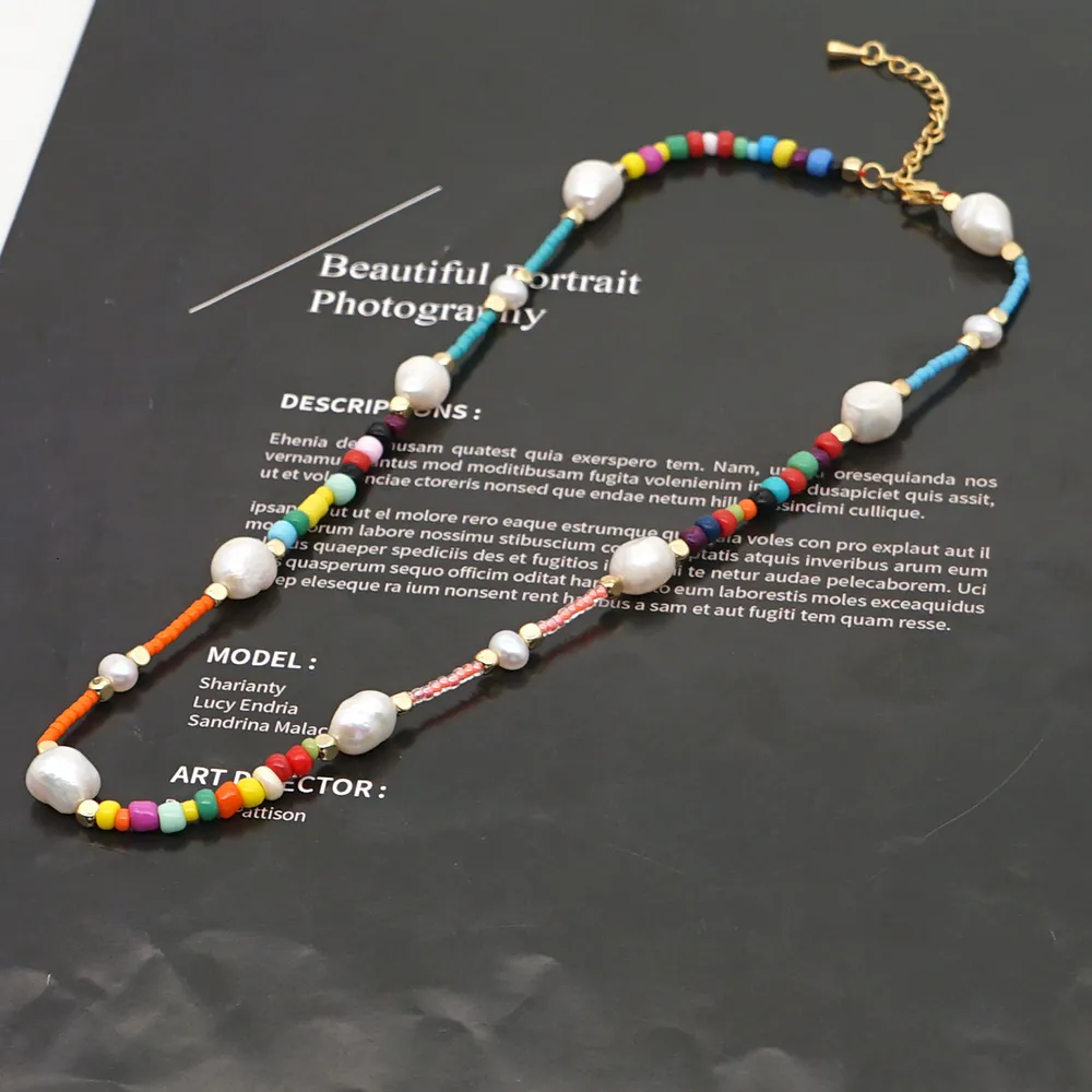 Anhänger Halsketten Yastyt 2023 Boho Sommer Strand Halskette Bunte Perlen Schmuck Handgemachte Perlen Süßwasserperle für_voghion.com
