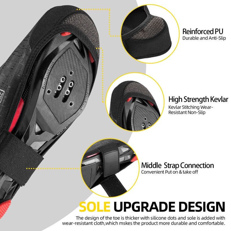 Cubrezapatillas de invierno para bicicleta ROCKBROS, protección contra la lluvia, color negro, tallas M y L_voghion.com