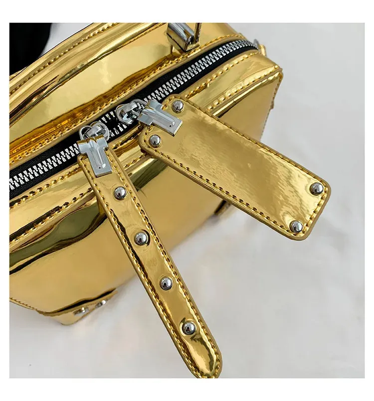 Borsa a tracolla da donna elegante borsa a spalla quadrata oro_voghion.com
