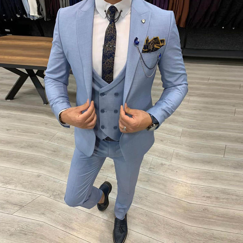Fat up three piece set host banquet men's suit groomsman groom's formal dress_voghion.com