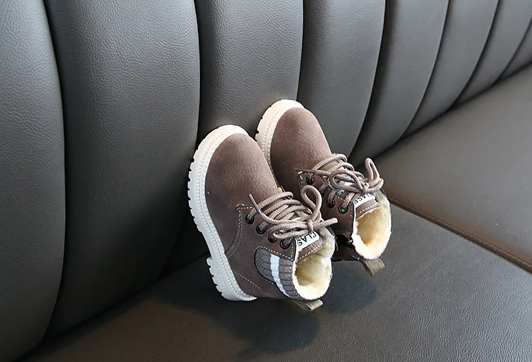 Plüsch Kinder Winter Schnee Baumwolle Stoff Kinder Schuhe Cutefeet Baby Kleinkind Jungen Mädchen Warme Stiefel Größen 21-30_voghion.com