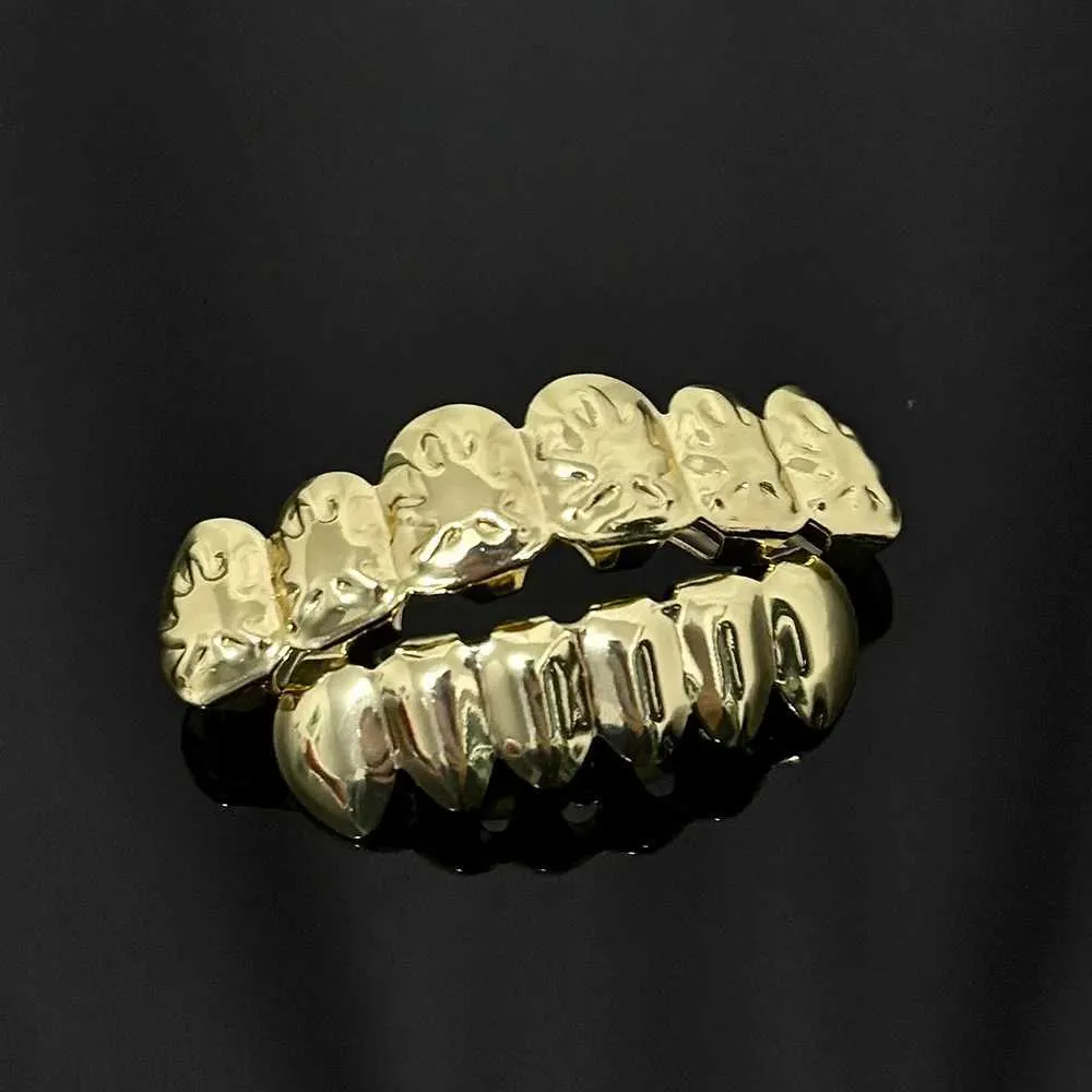 YOUNGX Top Bottom Maple Leaves Pattern Tooth Caps Braces Hip Hop Glossy Teeth Grillz For Women Men Jewelry Dental_voghion.com