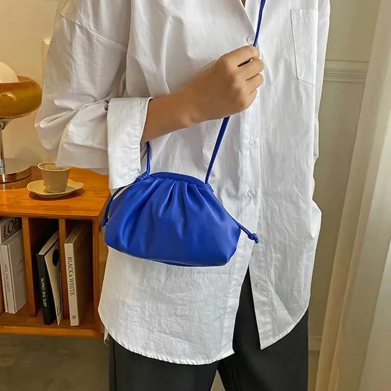 Sac à bandoulière en cuir PU jaune et bleu pour femme, sacoche simple et polyvalente pour soirée_voghion.com