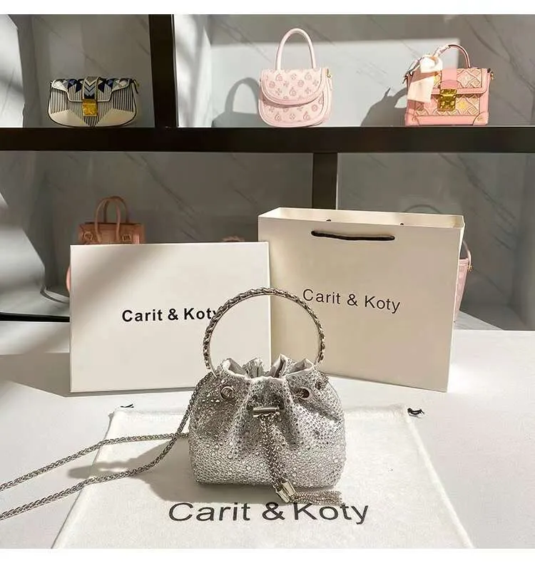 Glitter Shiny Dias Abend Metall Ring Griff Eimer Frauen Handtasche Hochzeit Party Kupplung Geldbörse Schulter Umhängetasche_voghion.com