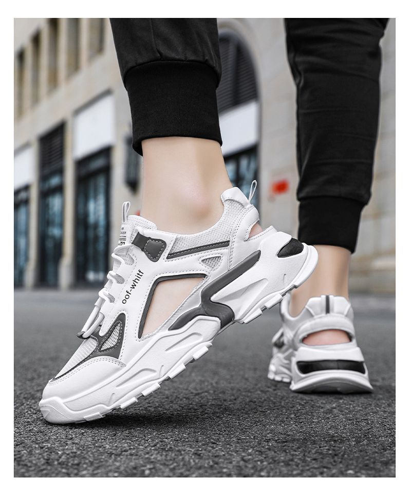 Sandalen Hären am Summer, atmungsaktiv, Outdoor, rutschfest, ausgehöhlt Casual Sports, Papp fir Teenager, déck Sohlen, séier_voghion.com