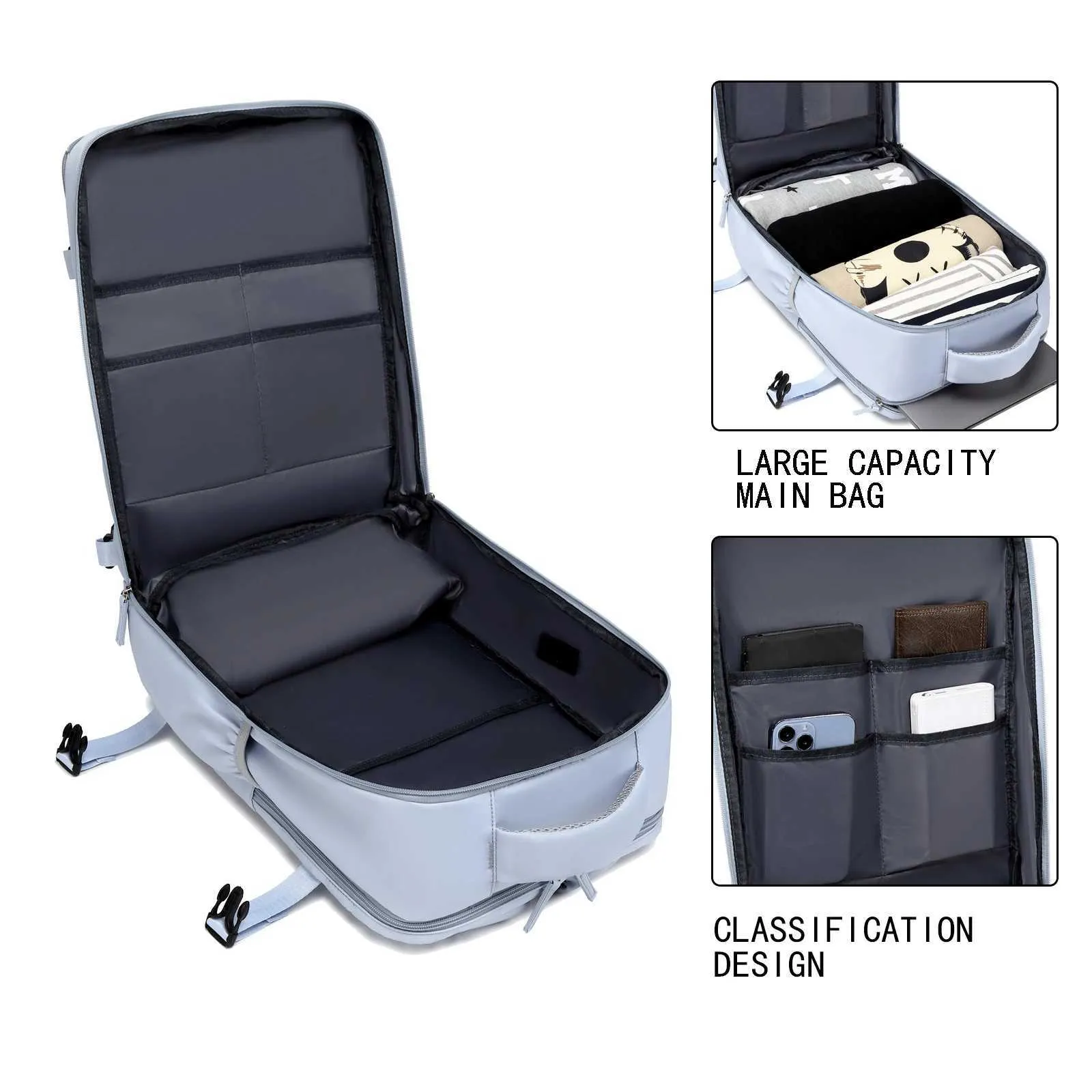 Reiserucksack für 15,6-Zoll-Laptops, geeignet für Männer und Frauen, mit wasserdichtem Schuhfach, Rucksack C241107_voghion.com