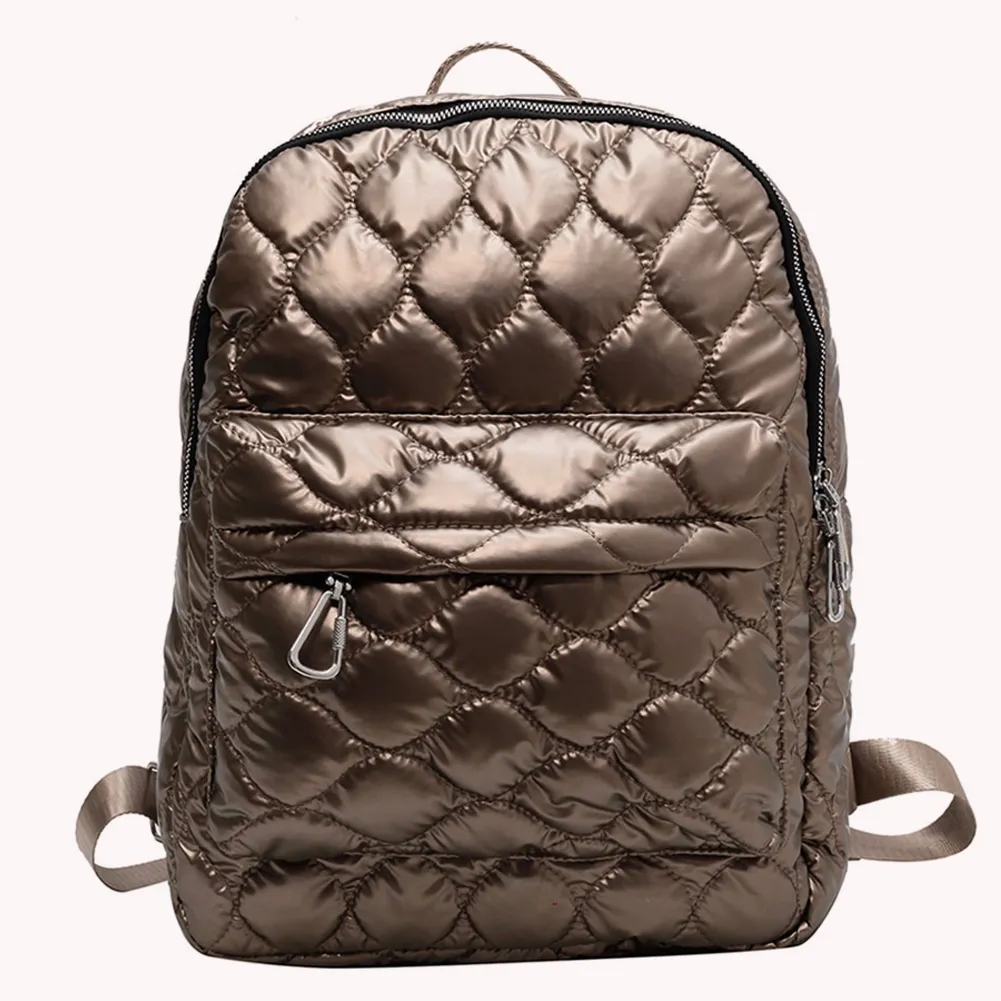 Women Shoulder Backpack Quilted Fashion School Back Pack Rhombus Pattern Large Solid Casual For Travel Lady Girl Bagpack_voghion.com