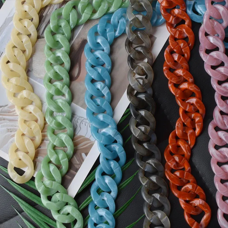 Fish Bone 30-120cm Acrylic Resin Chain Handbag Plastic Fashion Colorful Women Bag Accessories Shoulder Strap 241115_voghion.com
