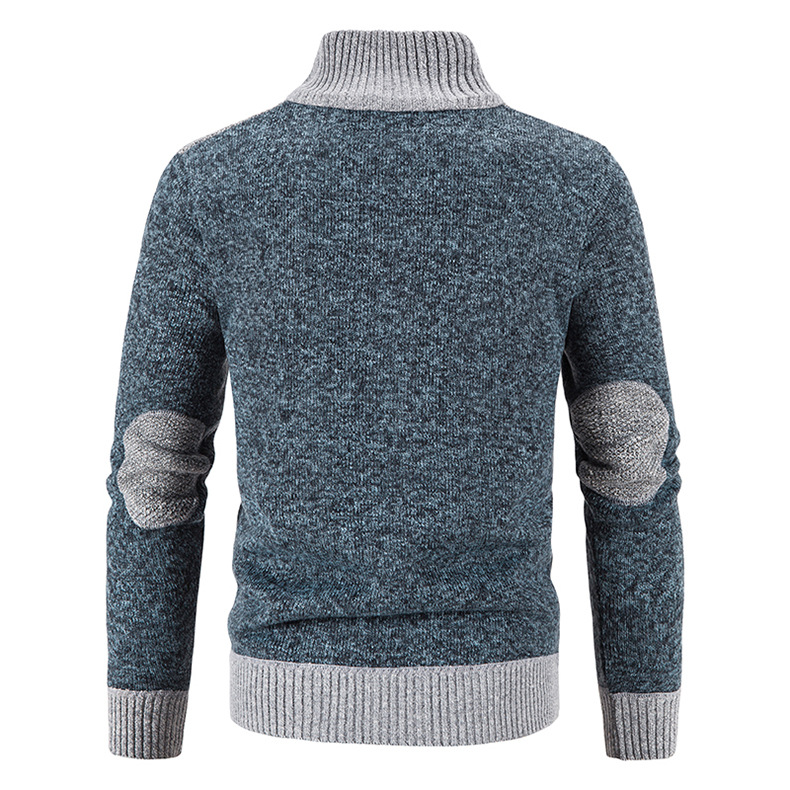 Men's clothing plus fleece thickened large size sweater coat stand collar cardigan sweater_voghion.com