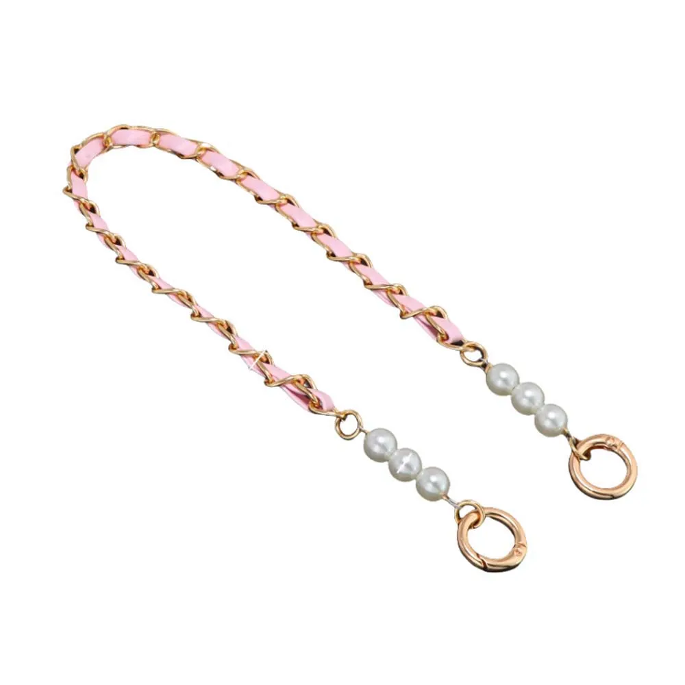 1Pc 42cm PU Leather+Metal Chain For Handbag Women Fashion Wrist Strap Phone Lanyard DIY Replacement Purse Handles Bag_voghion.com