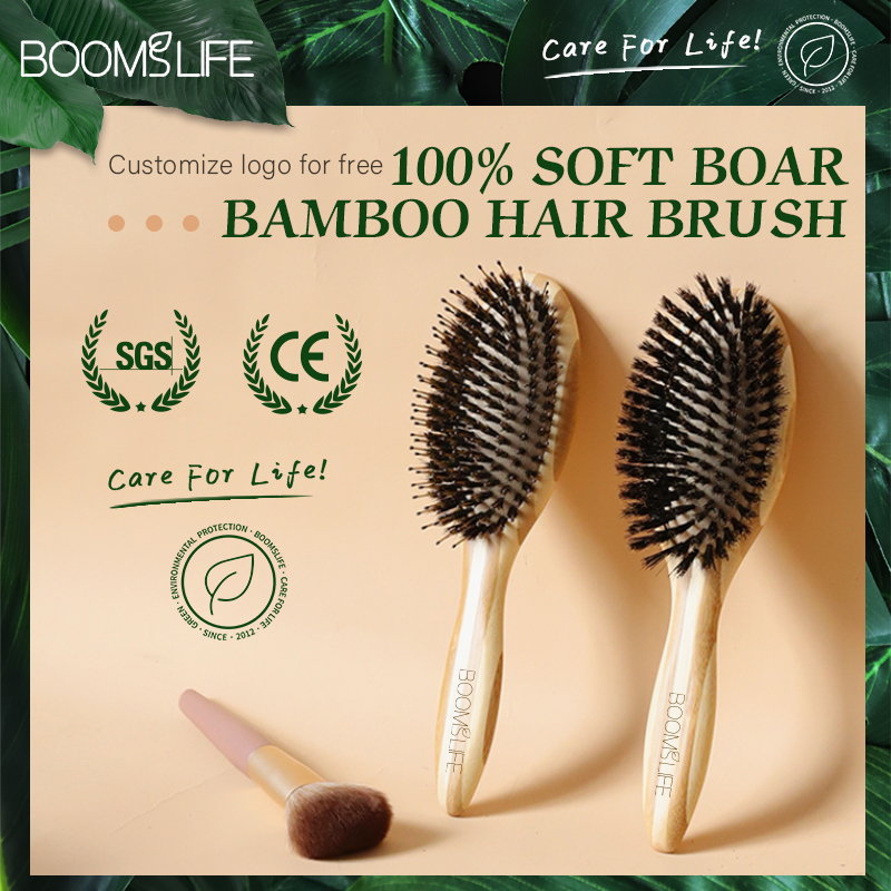 BOOMSLIFE Soft Boar Bristle Brush Professional Women HairBrush Massage Bamboo Comb For Hair Beauty Care Salon Tools
