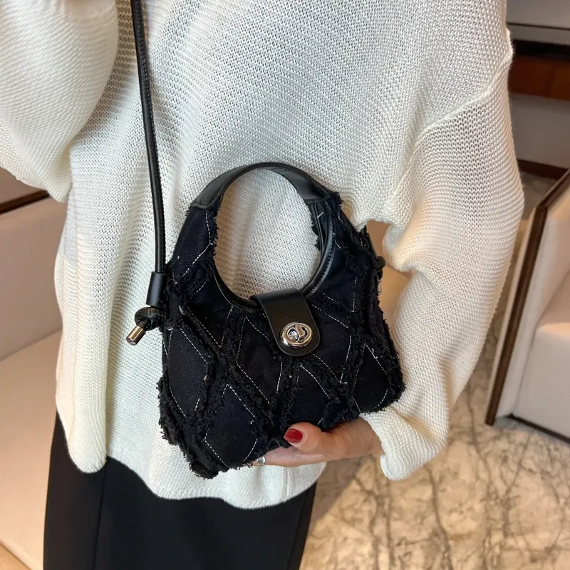 Hobo měkká džínová taška přes rameno malá crossbody taška pro ženy značkové módní kabelky totes_voghion.com