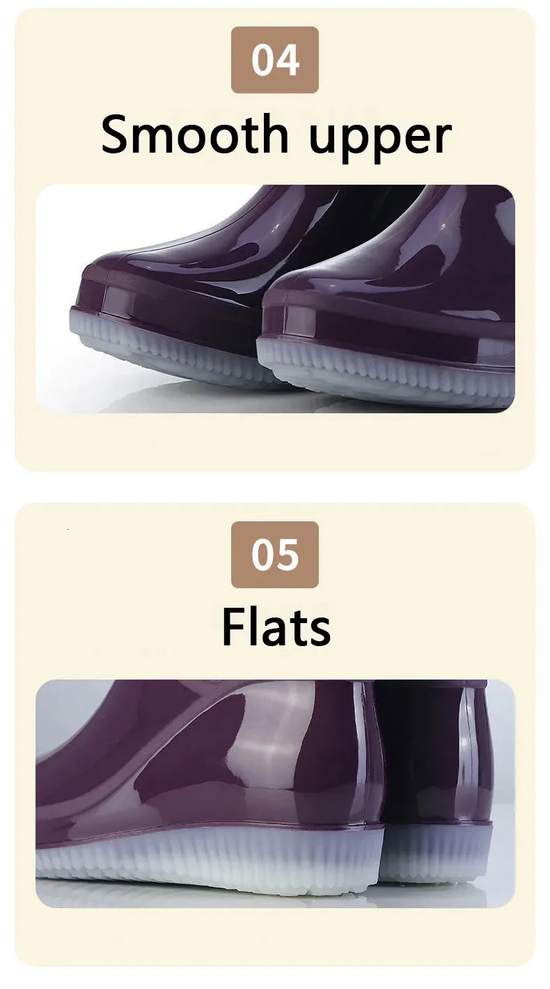 Waterproof Women's Rain Boots Non-slip Kitchen Shoes For Working_voghion.com