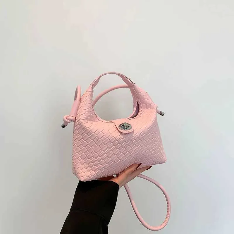 Elegante Geflochtene Pu-leder-eimerhandtasche Als Umhängetasche_voghion.com