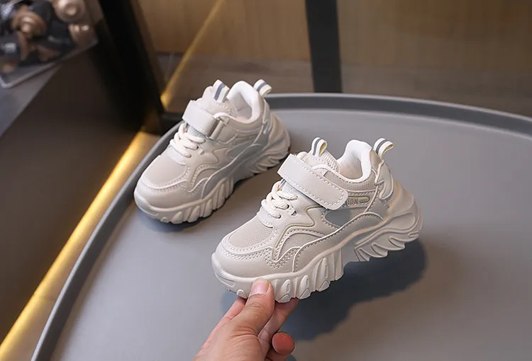 White Black Color Kids Sport Trainers for Boy Girl Fashion Non-slip Student Shoes Cutefeet Outdoor Toddler Sneakers Size_voghion.com